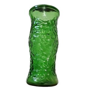 Hoosier Glass Vase Flower Holder‎ Pebbled Texture Green